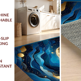 Ultra Soft Area Rug, Non Slip, Stain Resistant, Washable Area Rugs for Living Room, Bedroom, Enchanting Celestial Harmony Visuals(Blue)