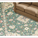 Ultra Soft Area Rug, Non Slip, Stain Resistant, Washable Area Rugs for Living Room, Bedroom, Timeless Ornate Tiled Aesthetic(Green)