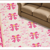 Ultra Soft Area Rug, Non Slip, Stain Resistant, Washable Area Rugs for Living Room, Bedroom, Chic Pastel Bow Aesthetic(Pink)