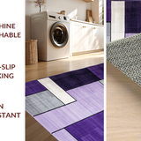 Ultra Soft Area Rug, Non Slip, Stain Resistant, Washable Area Rugs for Living Room, Bedroom, Elegant Plush Contemporary Style(Purple)