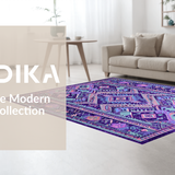 Ultra Soft Area Rug, Non Slip, Stain Resistant, Washable Area Rugs for Living Room, Bedroom, Artful Vibrant Medley Pattern(Purple)