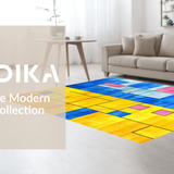 Ultra Soft Area Rug, Non Slip, Stain Resistant, Washable Area Rugs for Living Room, Bedroom, Colorful Modern Abstract Arrangement(Yellow)