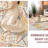 Ultra Soft Area Rug, Non Slip, Stain Resistant, Washable Area Rugs for Living Room, Bedroom, Vibrant Eclectic Geometric Style(White)