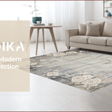 Ultra Soft Area Rug, Non Slip, Stain Resistant, Washable Area Rugs for Living Room, Bedroom, Eclectic Earthy Floral Arrangement(Gray)