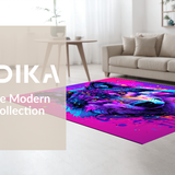Ultra Soft Area Rug, Non Slip, Stain Resistant, Washable Area Rugs for Living Room, Bedroom, Lively Ethereal Wolf Composition(Purple)