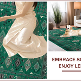 Ultra Soft Area Rug, Non Slip, Stain Resistant, Washable Area Rugs for Living Room, Bedroom, Elegant Antique Floral Arrangement(Green)