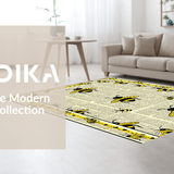 Ultra Soft Area Rug, Non Slip, Stain Resistant, Washable Area Rugs for Living Room, Bedroom, Playful Yellow Animal Motif(Yellow)