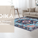 Ultra Soft Area Rug, Non Slip, Stain Resistant, Washable Area Rugs for Living Room, Bedroom, Luxurious Textured Diamond Design(Blue)