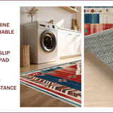 Ultra Soft Area Rug, Non Slip, Stain Resistant, Washable Area Rugs for Living Room, Bedroom, Southwestern Red Living Room Vintage Medallion Rug(Red)
