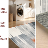 Ultra Soft Area Rug, Non Slip, Stain Resistant, Washable Area Rugs for Living Room, Bedroom, Rustic Geometric Color Play(Gray)