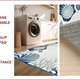 Ultra Soft Area Rug, Non Slip, Stain Resistant, Washable Area Rugs for Living Room, Bedroom, Rustic Textured High-Low Waves(Blue)