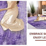 Ultra Soft Area Rug, Non Slip, Stain Resistant, Washable Area Rugs for Living Room, Bedroom, Lush Fluffy Contemporary Vibe(Purple)