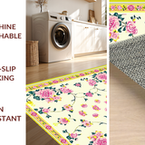 Vibrant Green and Pink Floral Elegance(Ivory)