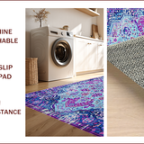 Ultra Soft Area Rug, Non Slip, Stain Resistant, Washable Area Rugs for Living Room, Bedroom, Boho Chic Distressed Living Room Rug(Blue) - ODIKA