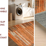 Ultra Soft Area Rug, Non Slip, Stain Resistant, Washable Area Rugs for Living Room, Bedroom, Artisanal Diamond Pattern Inspiration(Orange)