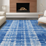 Ultra Soft Area Rug, Non Slip, Stain Resistant, Washable Area Rugs for Living Room, Bedroom, Charming Ribbon Tie Decorative Rug Preppy Home Accent Cute Girly Carpet(Blue)