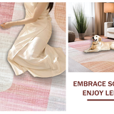 Ultra Soft Area Rug, Non Slip, Stain Resistant, Washable Area Rugs for Living Room, Bedroom, Designer Ribbon Bow Silhouette Rug with Modern Aesthetic Pattern Elements(Pink)