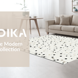 Ultra Soft Area Rug, Non Slip, Stain Resistant, Washable Area Rugs for Living Room, Bedroom, Trendy Neutral Geometric Design(White)