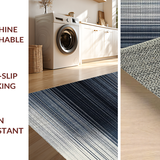 Ultra Soft Area Rug, Non Slip, Stain Resistant, Washable Area Rugs for Living Room, Bedroom, Shadow Stripe: Woven Accent Carpet, Subtle Pattern Design(Black)
