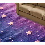 Ultra Soft Area Rug, Non Slip, Stain Resistant, Washable Area Rugs for Living Room, Bedroom, Tie Dye Star Glitter Shaggy(Purple)
