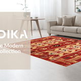 Ultra Soft Area Rug, Non Slip, Stain Resistant, Washable Area Rugs for Living Room, Bedroom, Dynamic Crimson and Brown Weave(Red)