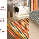 Ultra Soft Area Rug, Non Slip, Stain Resistant, Washable Area Rugs for Living Room, Bedroom, Dynamic Colorful Swirl Patterns(Orange)