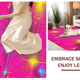 Ultra Soft Area Rug, Non Slip, Stain Resistant, Washable Area Rugs for Living Room, Bedroom, Contemporary Colorful Organic Swirls(Pink)