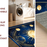 Ultra Soft Area Rug, Non Slip, Stain Resistant, Washable Area Rugs for Living Room, Bedroom, Mystical Night Sky Imagery(Blue)
