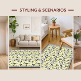 Ultra Soft Area Rug, Non Slip, Stain Resistant, Washable Area Rugs for Living Room, Bedroom, Timeless Green Botanical Harmony(Beige)
