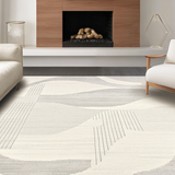 Ultra Soft Area Rug, Non Slip, Stain Resistant, Washable Area Rugs for Living Room, Bedroom, Stylish Textured Cream Geometry(Gray)
