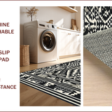 Ultra Soft Area Rug, Non Slip, Stain Resistant, Washable Area Rugs for Living Room, Bedroom, Rustic Bold Graphic Contrast Design(Black)