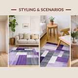 Ultra Soft Area Rug, Non Slip, Stain Resistant, Washable Area Rugs for Living Room, Bedroom, Rustic Purple Grey Blend(Purple)