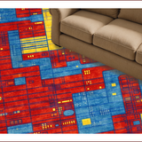 Ultra Soft Area Rug, Non Slip, Stain Resistant, Washable Area Rugs for Living Room, Bedroom, Colorful Interactive Landscape Play Area(Red)