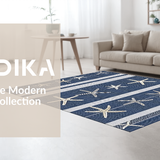 Ultra Soft Area Rug, Non Slip, Stain Resistant, Washable Area Rugs for Living Room, Bedroom, Serene Oceanic Striped Aesthetic(Blue)