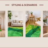 Ultra Soft Area Rug, Non Slip, Stain Resistant, Washable Area Rugs for Living Room, Bedroom, Moss Aesthetic Washable Playroom Shag Carpet(Green)
