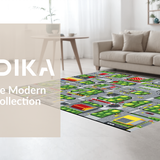 Whimsical Urban Journey Mat(Gray)