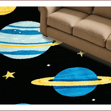 Ultra Soft Area Rug, Non Slip, Stain Resistant, Washable Area Rugs for Living Room, Bedroom, Cosmic Colorful Planetary Motif(Blue)