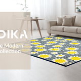 Ultra Soft Area Rug, Non Slip, Stain Resistant, Washable Area Rugs for Living Room, Bedroom, Contemporary Daisy Pattern Delight(Blue)