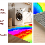 Ultra Soft Area Rug, Non Slip, Stain Resistant, Washable Area Rugs for Living Room, Bedroom, Soft Colorful Tie-Dyed Playroom Rug(Red)