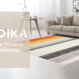 Ultra Soft Area Rug, Non Slip, Stain Resistant, Washable Area Rugs for Living Room, Bedroom, Contemporary Multicolor Tassel Accent(Orange)