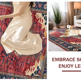 Ultra Soft Area Rug, Non Slip, Stain Resistant, Washable Area Rugs for Living Room, Bedroom, Striking Soft Graphic Motif(Red)