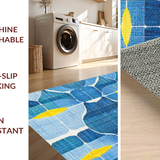 Ultra Soft Area Rug, Non Slip, Stain Resistant, Washable Area Rugs for Living Room, Bedroom, Playful Scalloped Rug(Blue)