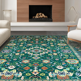Ultra Soft Area Rug, Non Slip, Stain Resistant, Washable Area Rugs for Living Room, Bedroom, Eclectic Abstract Floral Arrangement(Blue)