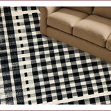 Ultra Soft Area Rug, Non Slip, Stain Resistant, Washable Area Rugs for Living Room, Bedroom, Vintage Inspired Checkerboard Aesthetic(Black)