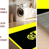 Ultra Soft Area Rug, Non Slip, Stain Resistant, Washable Area Rugs for Living Room, Bedroom, Chic Monochrome Punk Statement Piece(Yellow)