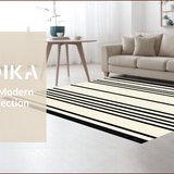 Modern Neutral Striped Non Shedding(Beige)