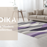Ultra Soft Area Rug, Non Slip, Stain Resistant, Washable Area Rugs for Living Room, Bedroom, Contemporary Artistic Swirl Design(Purple)