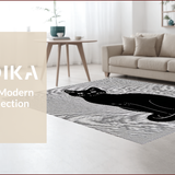 Ultra Soft Area Rug, Non Slip, Stain Resistant, Washable Area Rugs for Living Room, Bedroom, Cute Black Cat Non-Slip Bathroom Rug(Black)