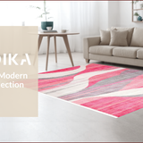 Ultra Soft Area Rug, Non Slip, Stain Resistant, Washable Area Rugs for Living Room, Bedroom, Soft Contemporary Abstract Aesthetics(Pink)