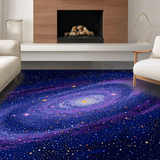 Ultra Soft Area Rug, Non Slip, Stain Resistant, Washable Area Rugs for Living Room, Bedroom, Dazzling Intergalactic Visual Harmony(Blue)